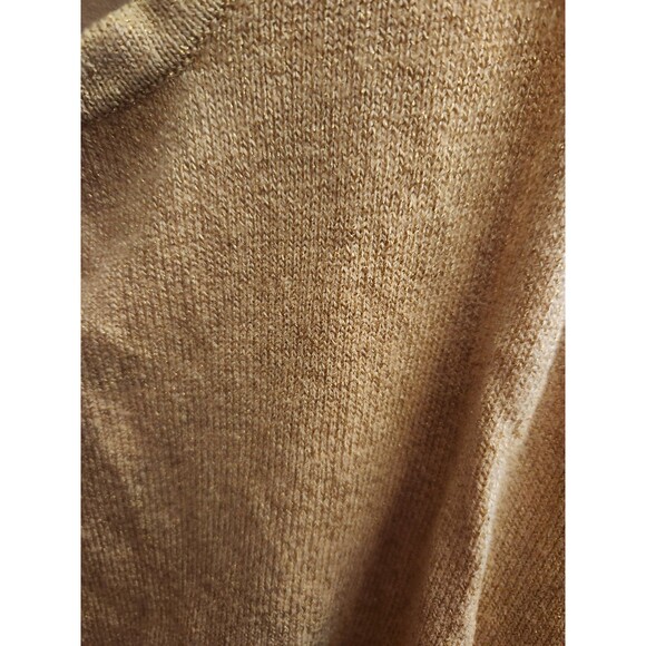 St. John Basics Top Scoop Neck Metallic Knit Tank Santana Women's Size L Gold - Picture 4 of 5